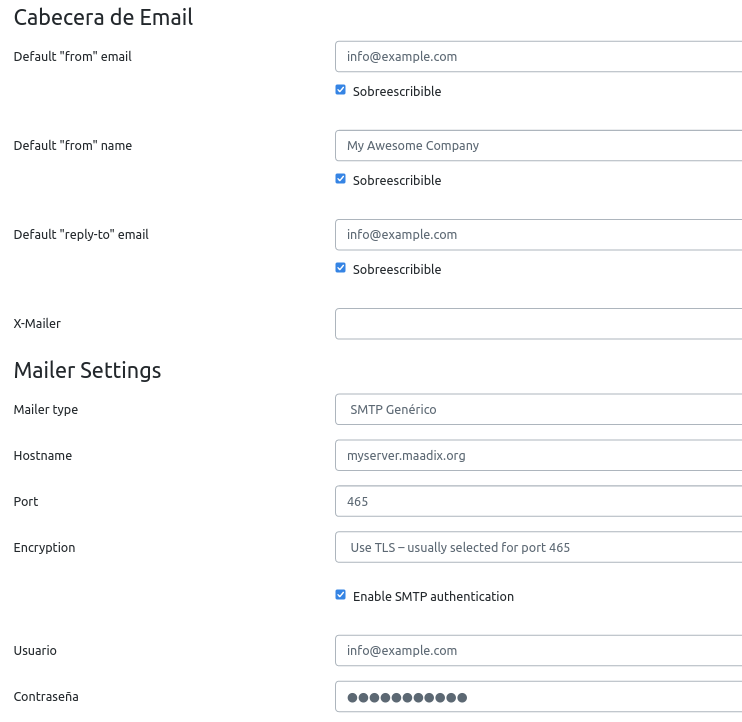 Mailtrain 2 SMPT auth settings