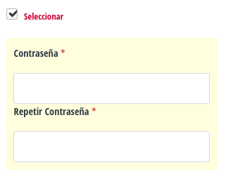 Indicando la contraseña de la cuenta de administración de la aplicación