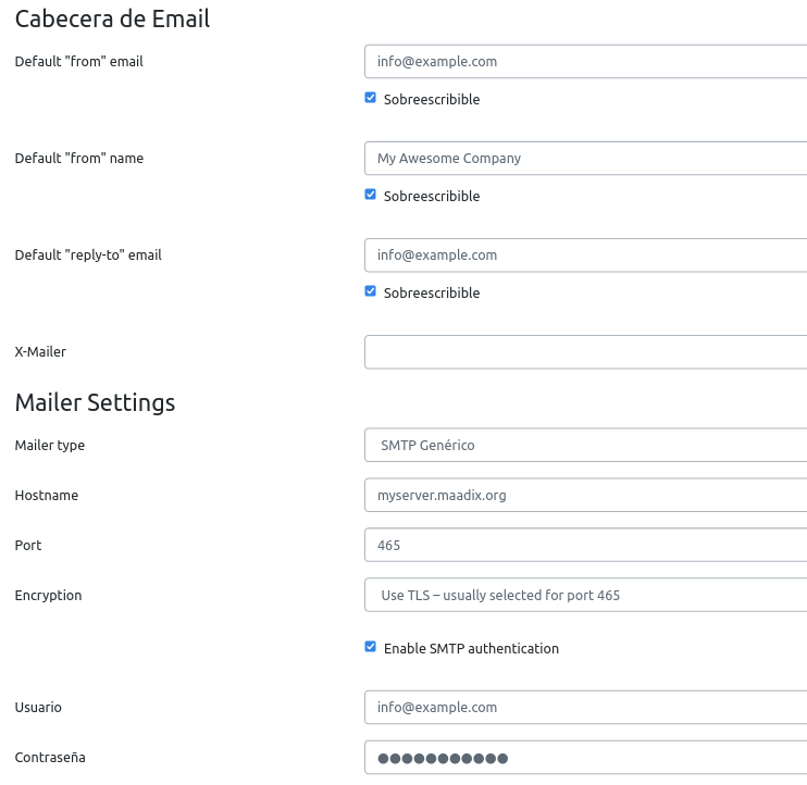 Mailtrain 2 SMTP auth settings
