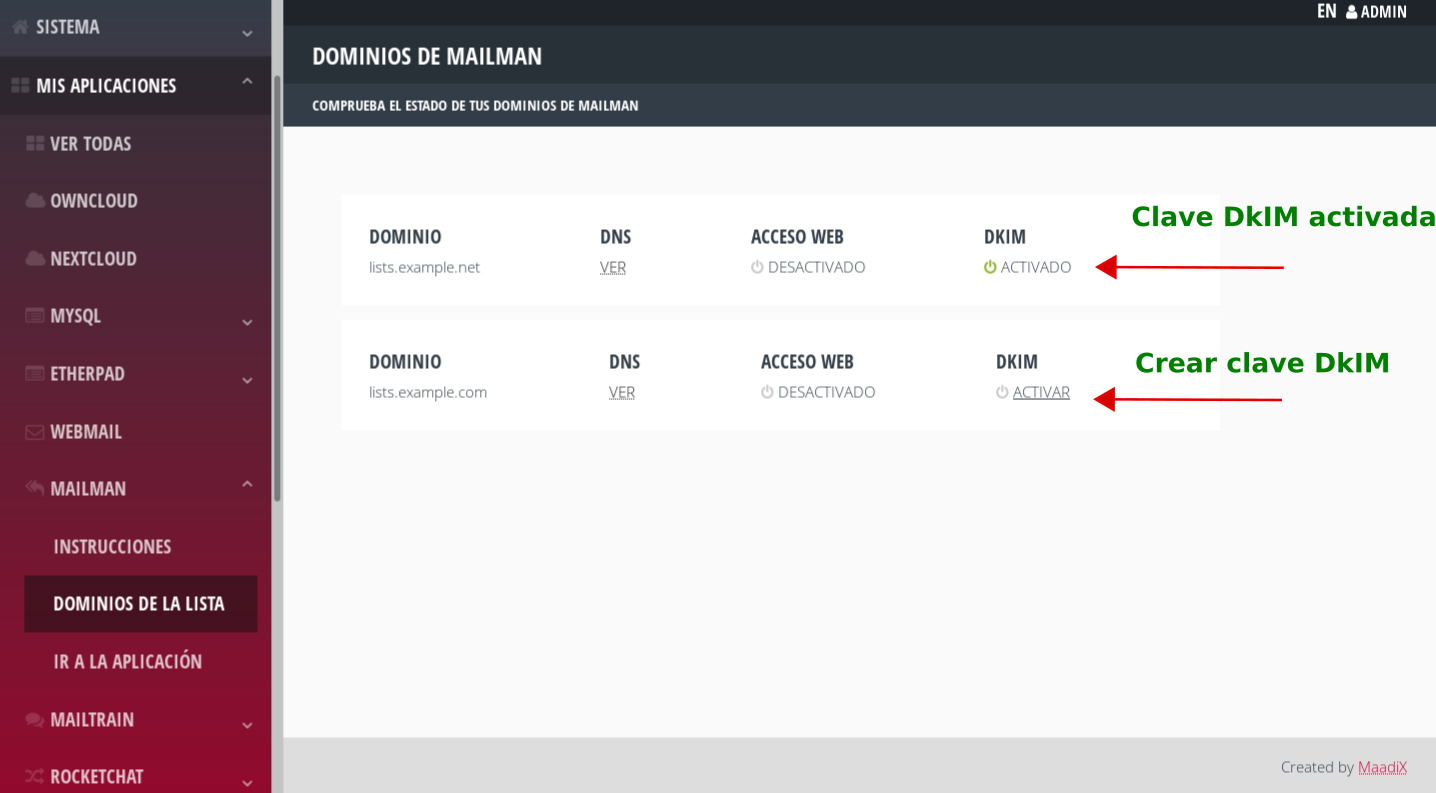 Activar DKIM