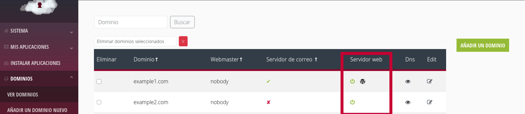 Servidor web activado