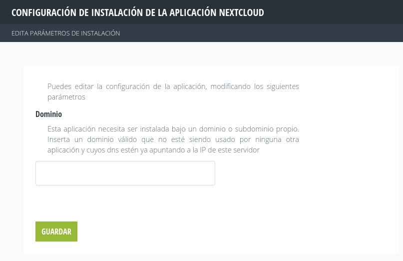 Cambio de dominio de Nextcloud