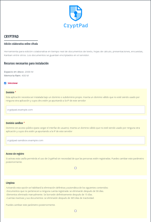 Instalar CryptPad