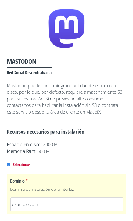 Instalar Mastodon con SSD