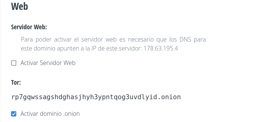 dirección .onion